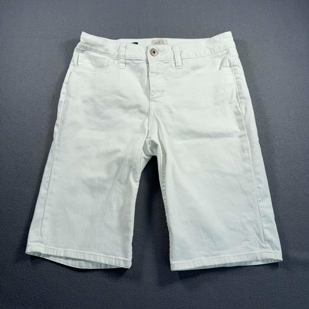 St Johns Bay Bermuda Shorts Womens‎ 10 White Denim 33x12 Mid Rise